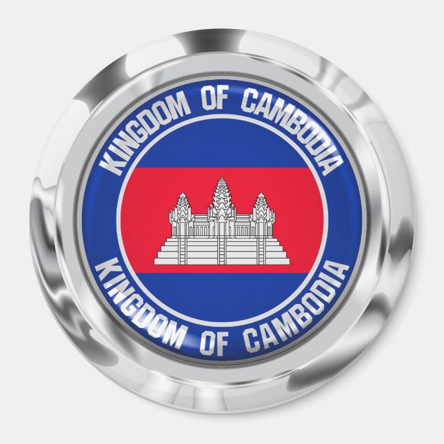 Cambodia Round Emblem Magnet (Front)