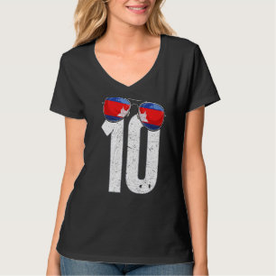 Cambodia Soccer Player Number 10 Cambodian Flag T-Shirt