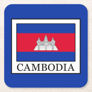 Cambodia Square Paper Coaster