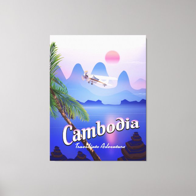 Cambodia 'Travel into Adventure' Canvas Print (Front)