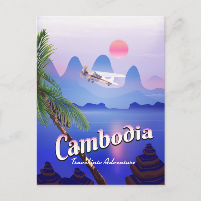 Cambodia 'Travel into Adventure' Postcard (Front)