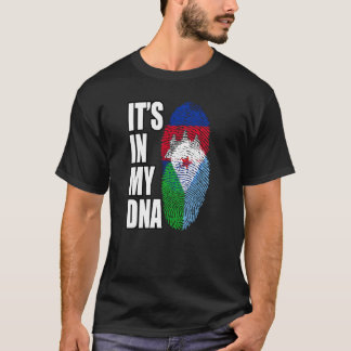 Cambodian And Djiboutian Mix DNA Flag Heritage T-Shirt
