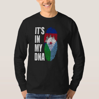 Cambodian And Djiboutian Mix DNA Flag Heritage T-Shirt