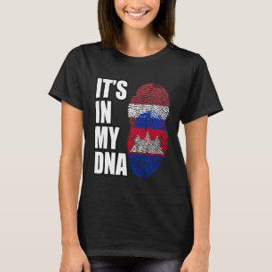 Cambodian And Latvian Mix DNA Heritage Flag T-Shirt