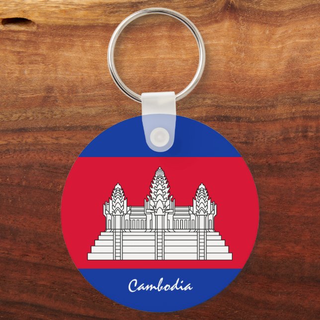 Cambodian Flag & Cambodia holiday, patriots /sport Key Ring (Front)