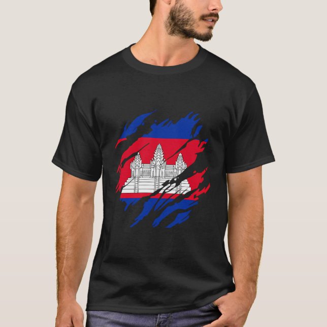 Cambodian Flag Cambodia T-Shirt (Front)