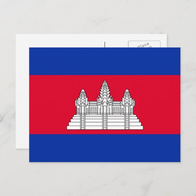 Cambodian Flag, Flag of Cambodia Postcard (Front/Back)
