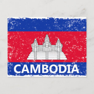Cambodian Flag Holiday Postcard