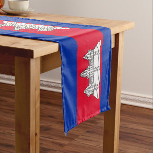 Cambodian flag & Sports fan house decor / Cambodia Short Table Runner