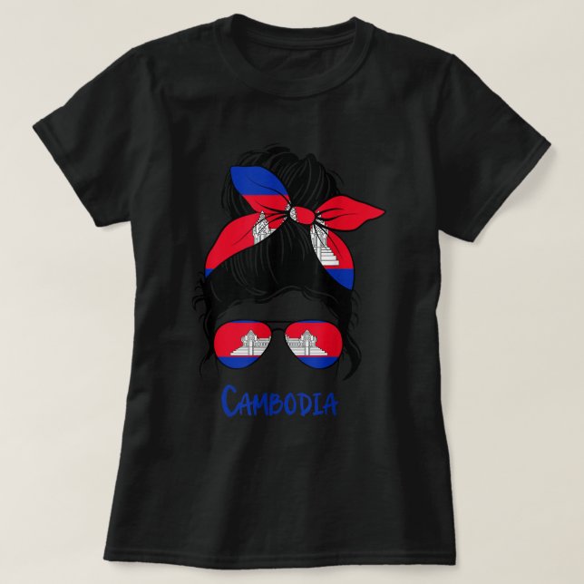 Cambodian Girl Cambodia girl Khmer woman flag  T-Shirt (Design Front)