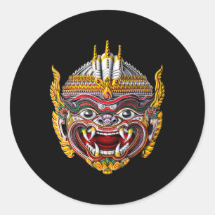 Cambodian Khmer Hanuman Reamker Traditional Dance  Classic Round Sticker