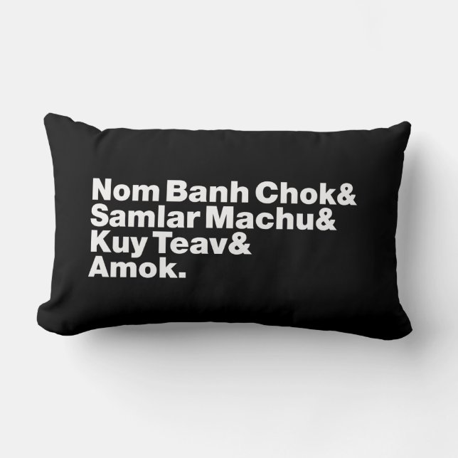 Cambodian / Khmer Street Food Lumbar Cushion (Front)