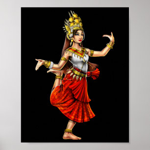 Cambodian Khmer Traditional Dance Girl Apsara Camb Poster
