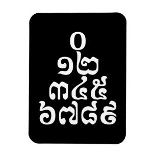 Cambodian Numbers Pyramid - 0 12 345 6789 Khmer Magnet