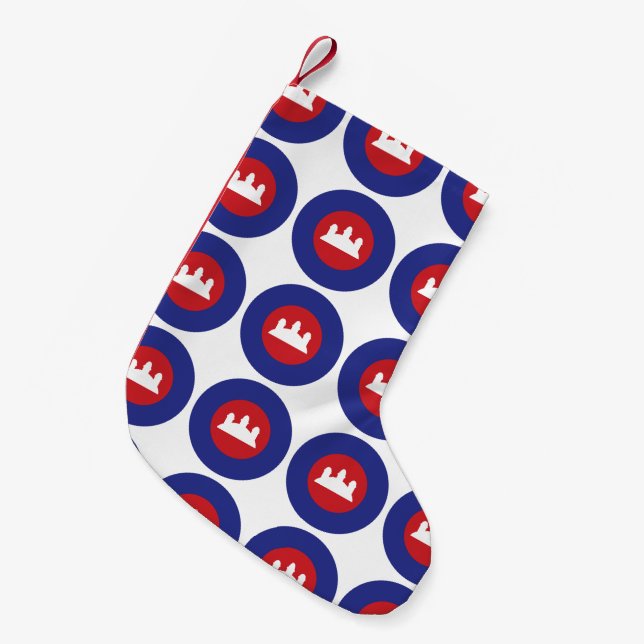 Cambodian Roundel Small Christmas Stocking (Front (Hanging))