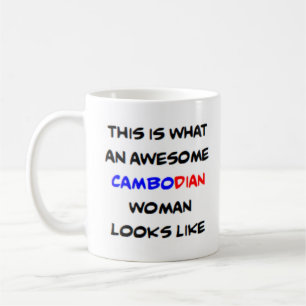 cambodian woman, awesome coffee mug