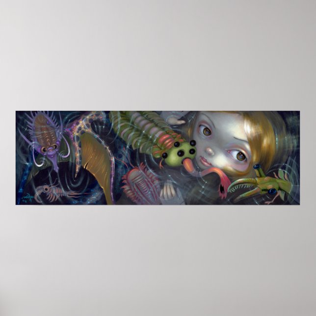 Cambrian Mermaid ART PRINT pop surrealism fantasy (Front)