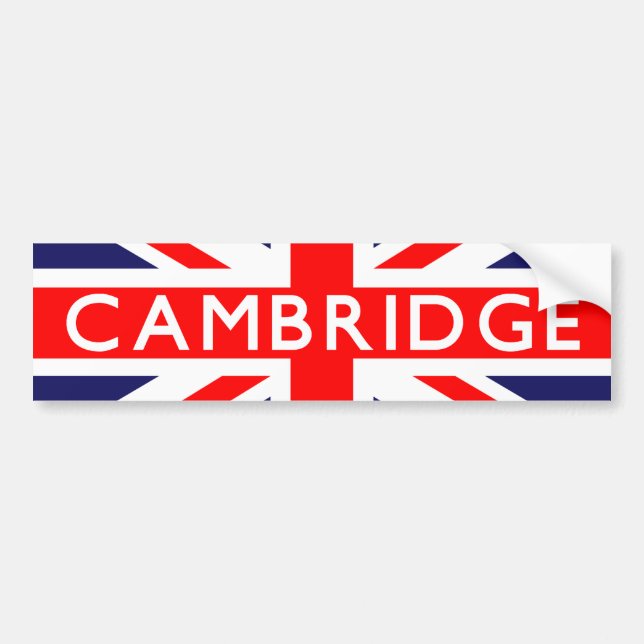 Cambridge : British Flag Bumper Sticker (Front)