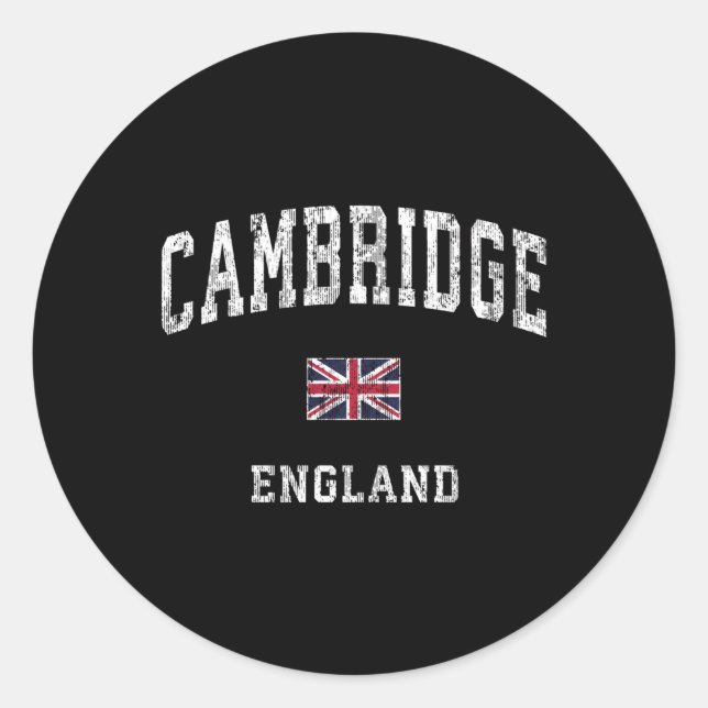 Cambridge England Athletic Sports Classic Round Sticker (Front)