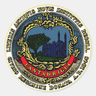 Cambridge Massachusetts City Seal Round Sticker