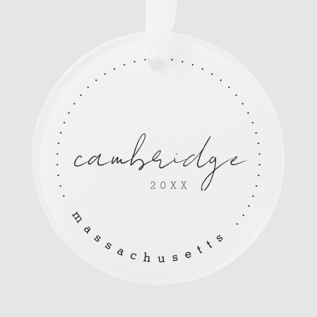 Cambridge, Massachusetts Travel United States Ornament (Front)