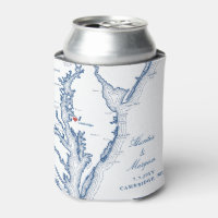Cambridge MD Map Elegant Blue Wedding Favour Drink