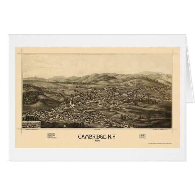Cambridge, NY Panoramic Map - 1886 (Front Horizontal)