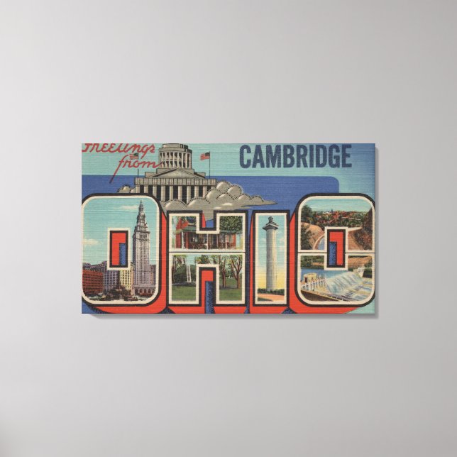 Cambridge, Ohio - Large Letter Scenes Canvas Print (Front)