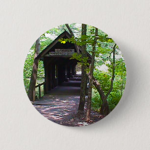 Cambron Covered Bridge, Madison County, Alabama 6 Cm Round Badge