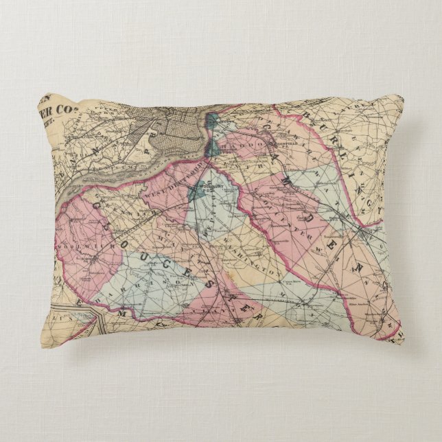 Camden, Gloucester counties, NJ Decorative Cushion (Front)