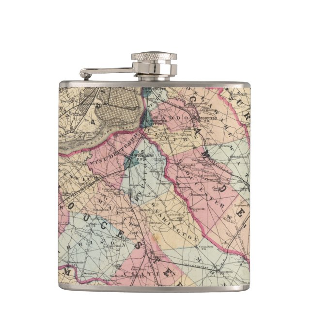 Camden, Gloucester counties, NJ Hip Flask (Front)