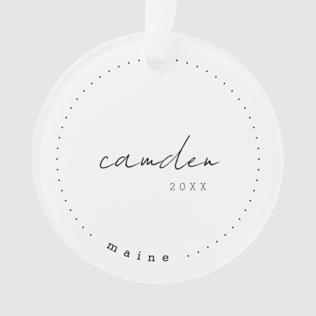Camden Maine ME Travel United States Simple Ornament (Front)