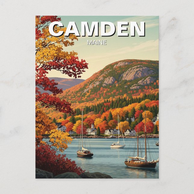 Camden Maine Travel Postcard (Front)