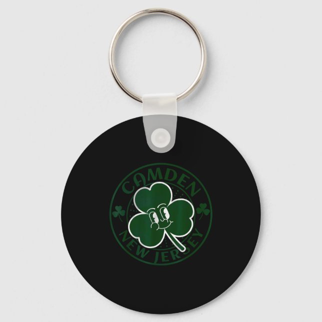Camden New Jersey Irish Shamrock Nj Retro Souvenir Key Ring (Front)