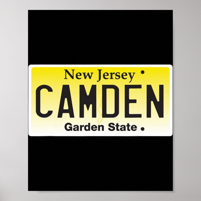 Camden New Jersey Nj Hometown License Plate Graphi Poster (Front)