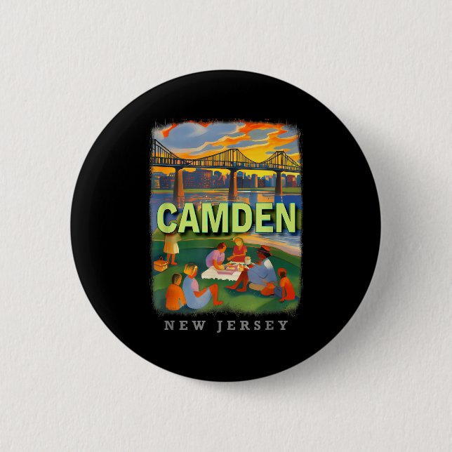 Camden New Jersey Nj Waterfront Delight Sd018  6 Cm Round Badge (Front)