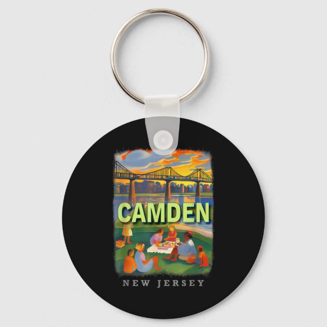 Camden New Jersey Nj Waterfront Delight Sd018  Key Ring (Front)