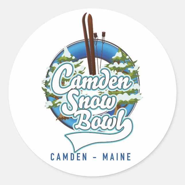 Camden Snow Bowl ski logo. Classic Round Sticker (Front)