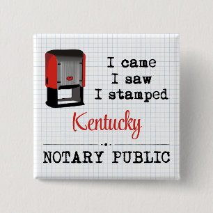 Came Saw Stamped Notary Public Kentucky 15 Cm Square Badge