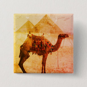 camel aged pyramids 15 cm square badge