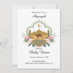 Camel and Mosque Harmony Invitation
