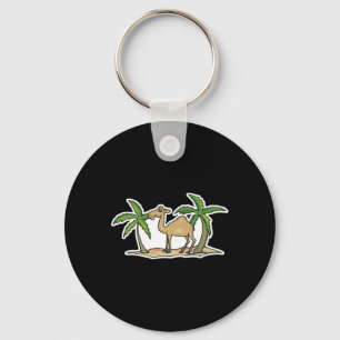 camel and palm trees key ring