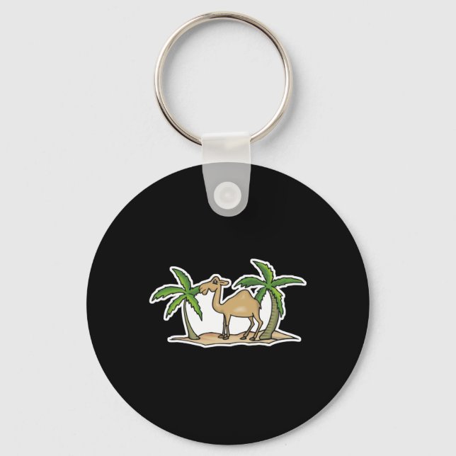 camel and palm trees key ring (Front)