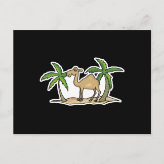 camel and palm trees postcard