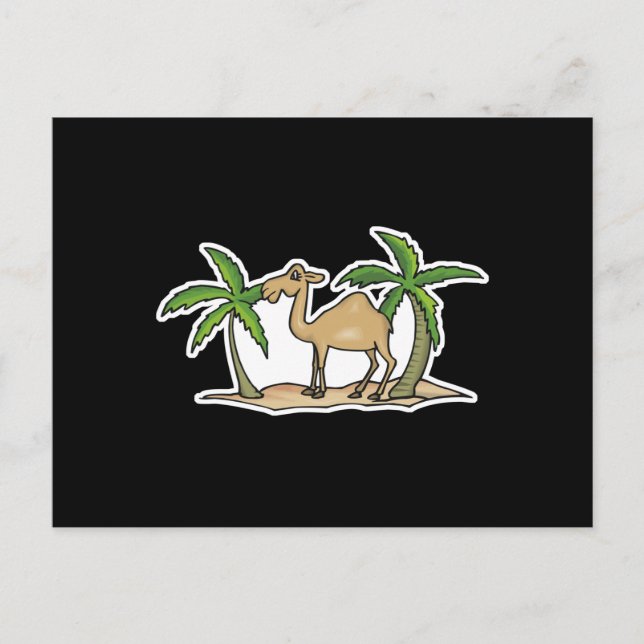 camel and palm trees postcard (Front)