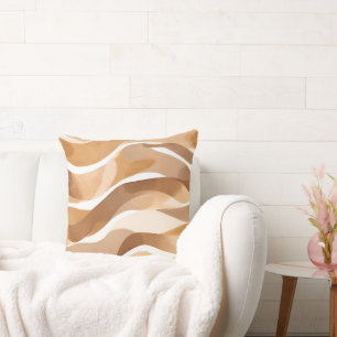 Camel and Tan Shaded Wave Cushion