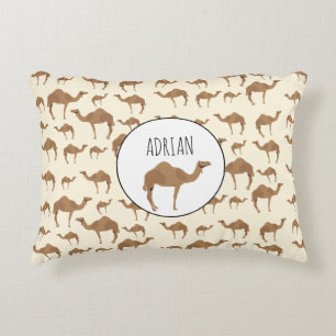 Camel Animal Pattern Custom Name Decorative Cushion