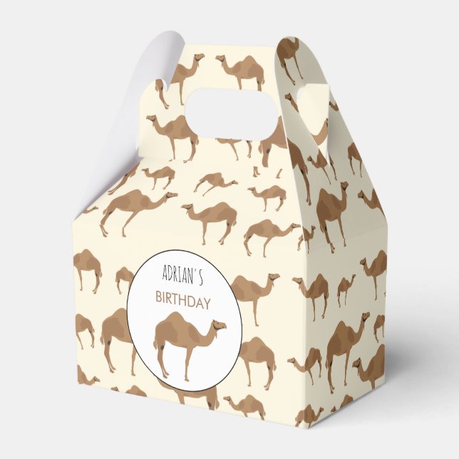 Camel Animal Pattern Party Favour Box (Front Side)