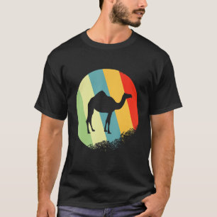 Camel Animal Round With Retro Colours T-Shirt