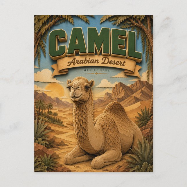 Camel Arabian Desert POPCUT Postcard (Front)